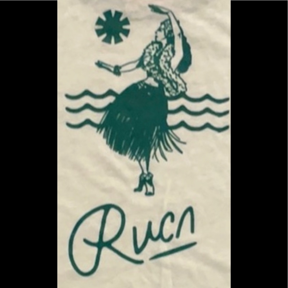 NWT RVCA the balance of opposites grass hula shirt